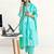 women ethnic motifs printed regular cotton blend kurta with trousers & with dupatta
