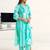 women ethnic motifs printed regular cotton blend kurta with trousers & with dupatta