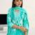 women ethnic motifs printed regular cotton blend kurta with trousers & with dupatta