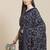 Navy blue navy blue embellished silk blend saree