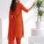 women ethnic motifs printed regular kurta with trousers & with dupatta