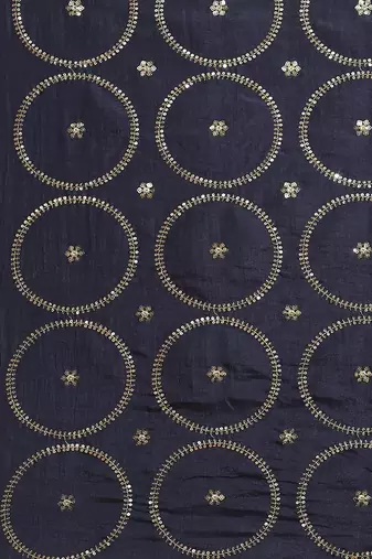 Navy blue navy blue embellished silk blend saree