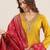 ethnic motifs embroidered straight sequinned kurta with trousers & dupatta