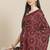 Maroon maroon & pink embellished sequinned silk blend saree