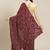 Maroon maroon & pink embellished sequinned silk blend saree