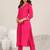 women ethnic motifs embroidered thread work kurta with trousers & dupatta