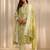 libas lime green floral printed cotton straight suit set with dupatta