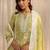 libas lime green floral printed cotton straight suit set with dupatta