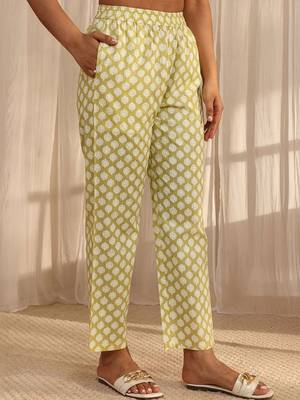 libas lime green floral printed cotton straight suit set with dupatta 7