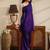 libas purple solid tissue one shoulder palazzo suit set