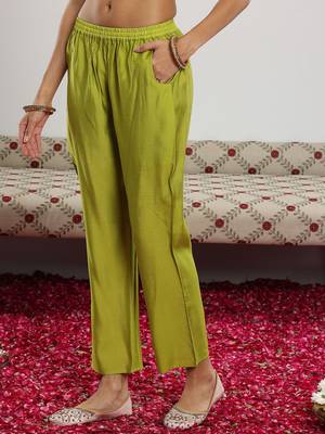 women floral embroidered gotta patti kurta with trousers & with dupatta 7