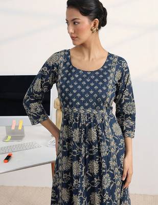 women floral printed tiered kurta with trousers & with dupatta 5