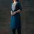 floral yoke design sequinned straight kurta with trousers & dupatta