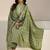 women ethnic motifs printed regular thread work kurta with trousers & with dupatta