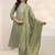 women ethnic motifs printed regular thread work kurta with trousers & with dupatta