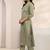 women ethnic motifs printed regular thread work kurta with trousers & with dupatta