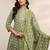 women ethnic motifs printed regular thread work kurta with trousers & with dupatta