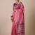 Pink ethnic motifs woven design zari banarasi saree
