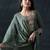 women ethnic motifs embroidered regular thread work kurta with trousers & with dupatta