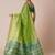 Green ethnic motifs zari silk blend banarasi saree