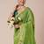 Green ethnic motifs zari silk blend banarasi saree