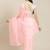 Pink pink & white embellished sequinned organza saree