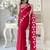 Red floral  cotton saree