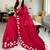Red floral  cotton saree