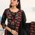 women ethnic motifs printed regular cotton blend kurta with trousers & with dupatta
