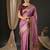 Mauve ethnic motifs  woven design banarasi saree