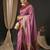 Mauve ethnic motifs  woven design banarasi saree