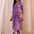 women floral printed regular kurta with trousers & with dupatta