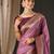 Mauve ethnic motifs  woven design banarasi saree