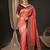 Peach ethnic motifs zari woven design banarasi saree