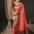 Peach ethnic motifs zari woven design banarasi saree