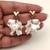 Anti-tarnish jewellery, pearl-finish petals, gold-tone heart stud, dangle drop style, women's fashion
