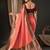 Peach ethnic motifs zari woven design banarasi saree