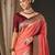 Peach ethnic motifs zari woven design banarasi saree