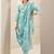 floral printed v-neck straight kurta with trousers & dupatta