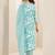 floral printed v-neck straight kurta with trousers & dupatta
