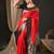 Red ethnic motifs silk blend designer banarasi saree
