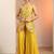 floral printed shoulder straps sequinned kurti with palazzos