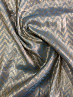 Sea green woven design zari silk blend banarasi saree 4
