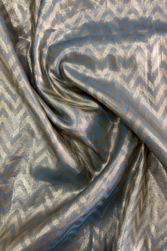 Sea green woven design zari silk blend banarasi saree