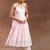 womens pink self design cotton anarkali kurta with trousers
