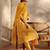 libas yellow floral printed cotton a-line suit set with dupatta