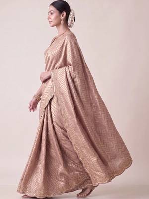 Rose woven design zari silk blend banarasi saree 3