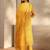 libas yellow floral printed cotton a-line suit set with dupatta