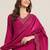ethnic motifs yoke design sequinned v-neck straight kurta with trousers & dupatta