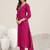 ethnic motifs yoke design sequinned v-neck straight kurta with trousers & dupatta